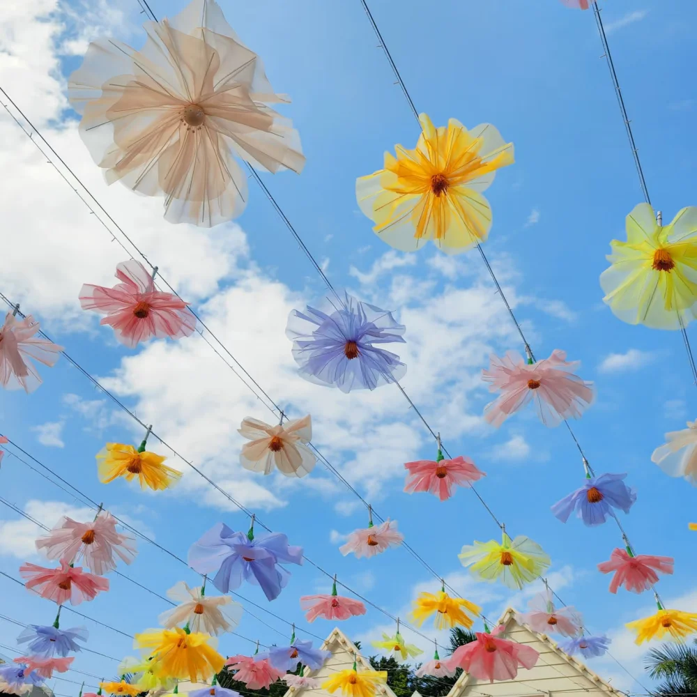 Hanging flower heads